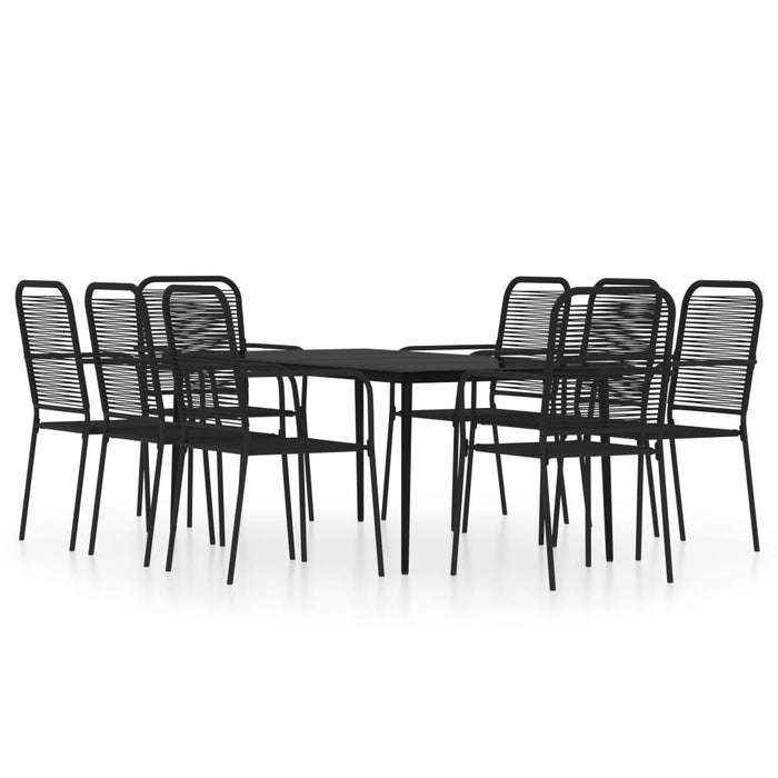 Set mobilier de grădină, 9 piese, negru - WALTI WALTI
