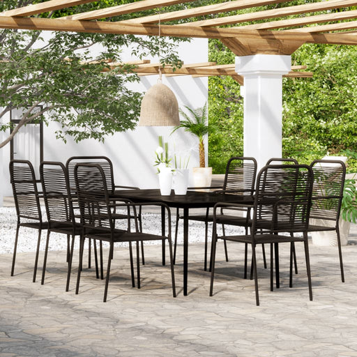 Set mobilier de grădină, 9 piese, negru - WALTI WALTI
