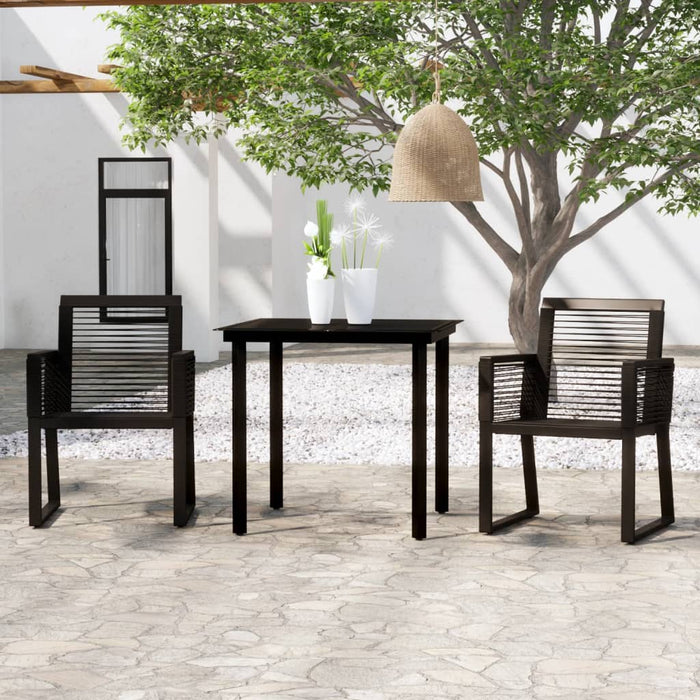 Set de mobilier pentru grădină, 3 piese, negru - WALTI WALTI