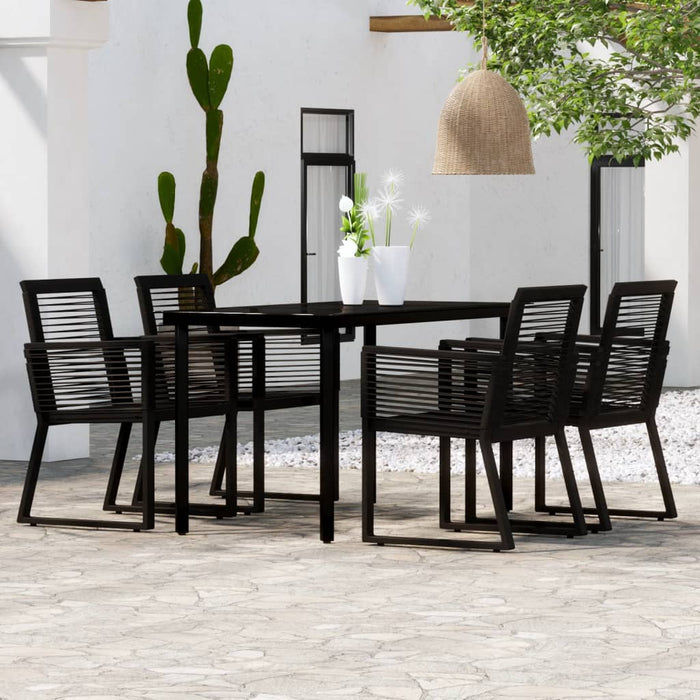 Set de mobilier pentru grădină, 5 piese, negru WALTI