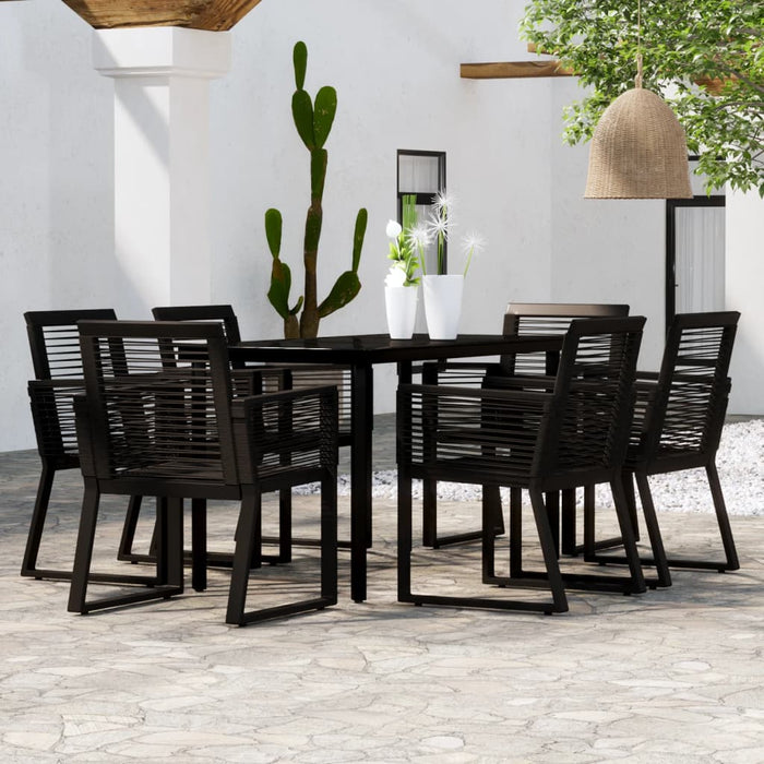 Set mobilier de grădină, 7 piese, negru WALTI
