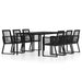 Set de mobilier pentru grădină, 7 piese, negru - WALTI WALTI