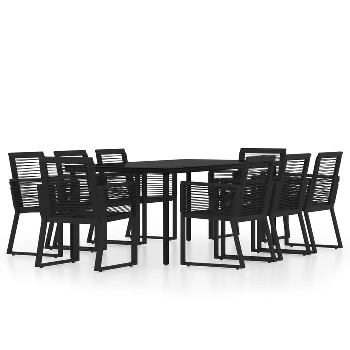 Set de mobilier pentru grădină, 9 piese, negru WALTI