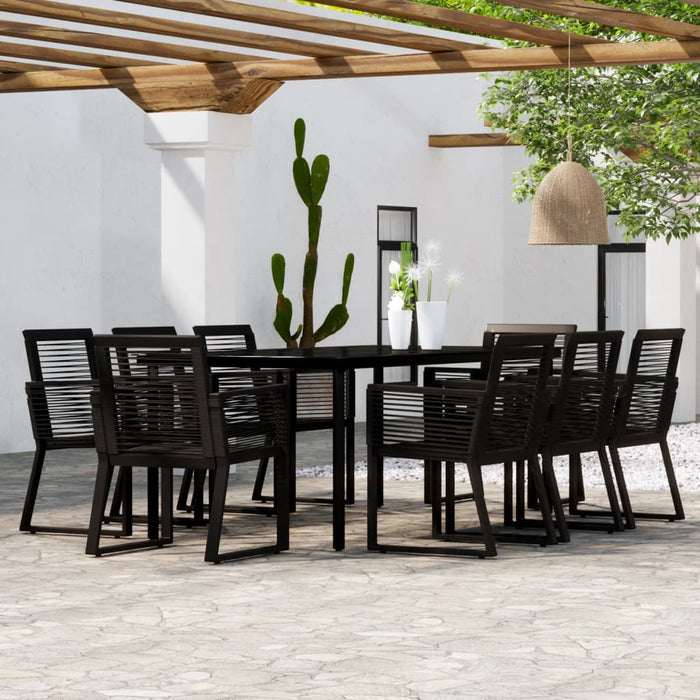 Set de mobilier pentru grădină, 9 piese, negru WALTI