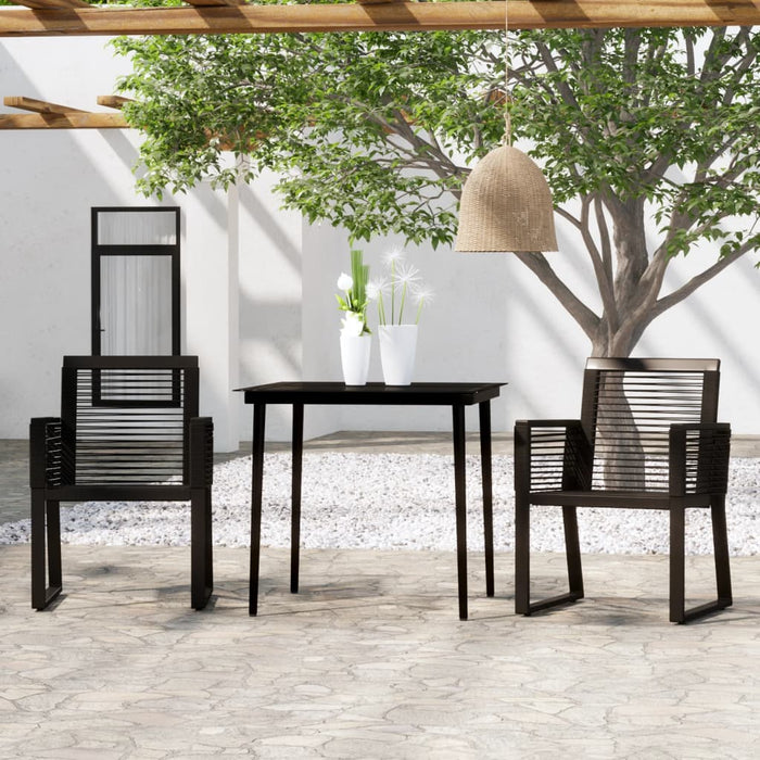 Set de mobilier pentru grădină, 3 piese, negru - WALTI WALTI
