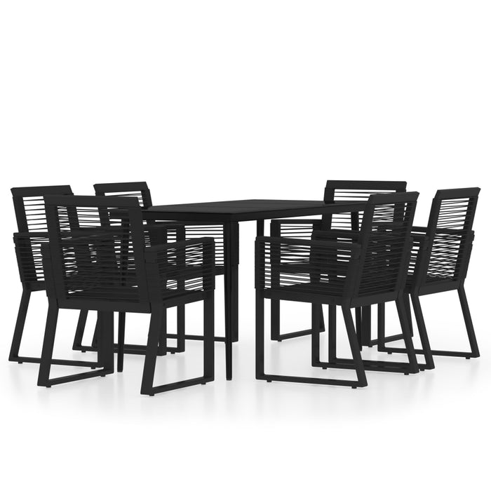 Set de mobilier pentru grădină, 7 piese, negru WALTI