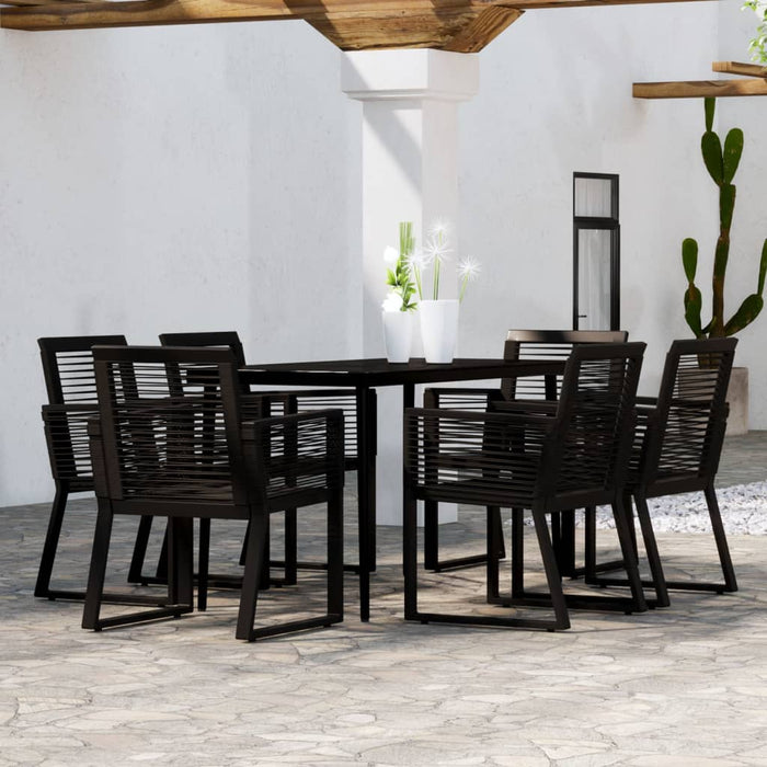 Set de mobilier pentru grădină, 7 piese, negru WALTI