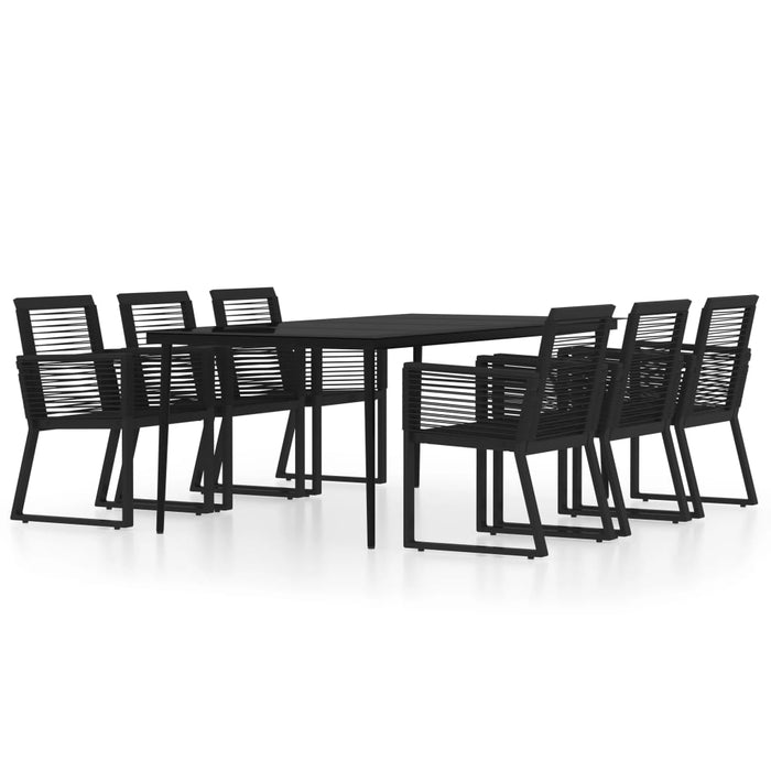 Set de mobilier pentru grădină, 7 piese, negru WALTI