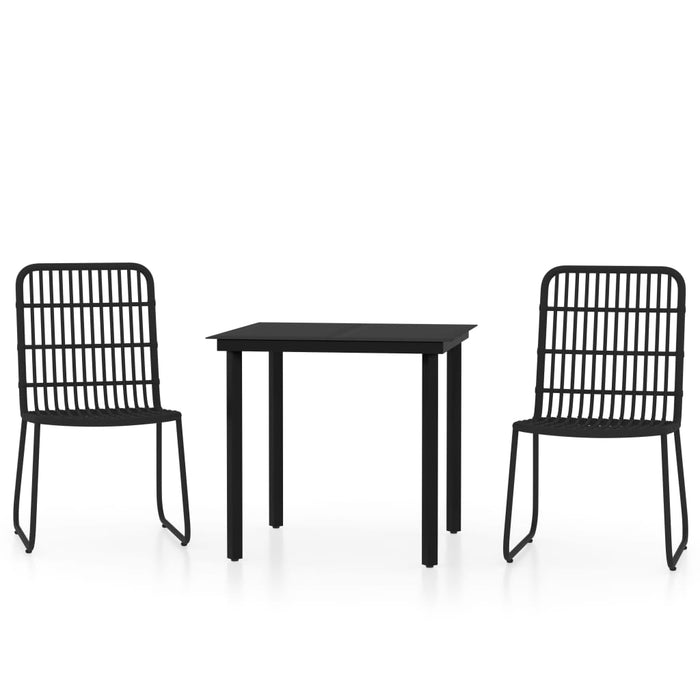 Set de mobilier pentru grădină, 3 piese, negru - WALTI WALTI