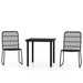 Set de mobilier pentru grădină, 3 piese, negru - WALTI WALTI