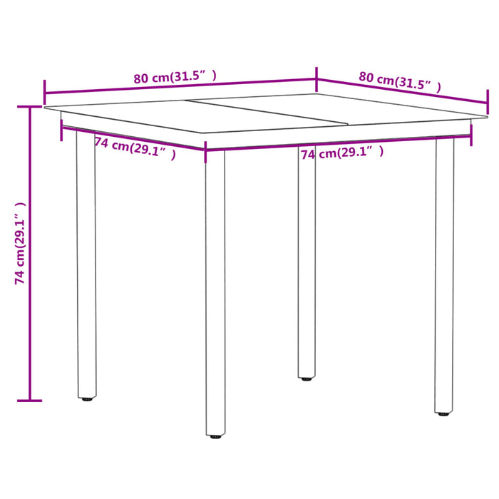 Set de mobilier pentru grădină, 3 piese, negru - WALTI WALTI