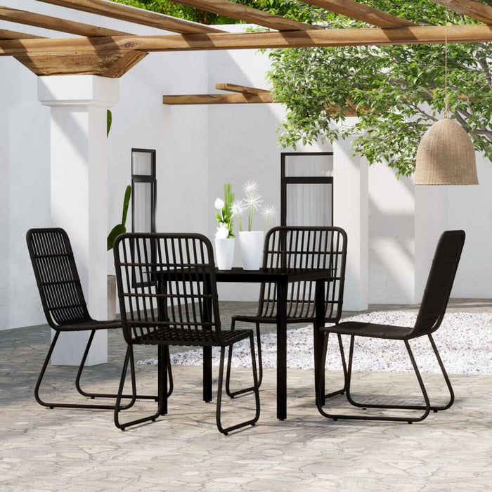 Set de servit masa pentru grădină, 5 piese, negru - WALTI WALTI
