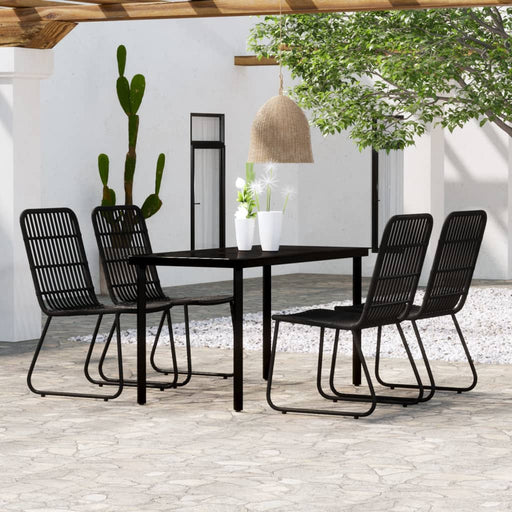 Set de servit masa pentru grădină, 5 piese, negru - WALTI WALTI
