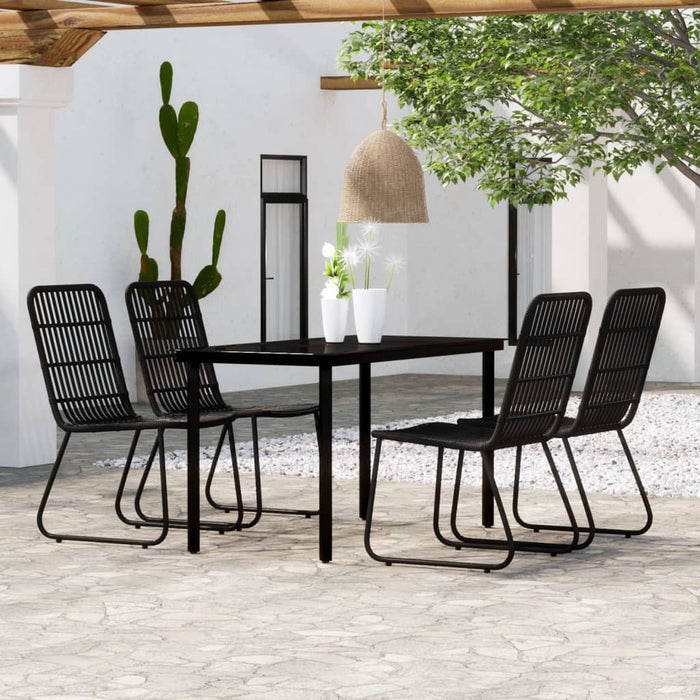 Set de servit masa pentru grădină, 5 piese, negru - WALTI WALTI