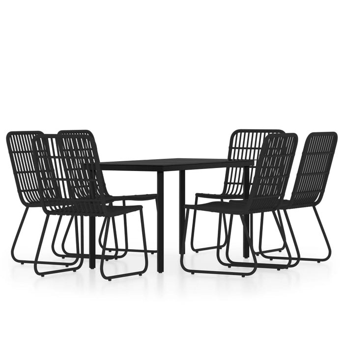Set mobilier de grădină, 7 piese, negru WALTI