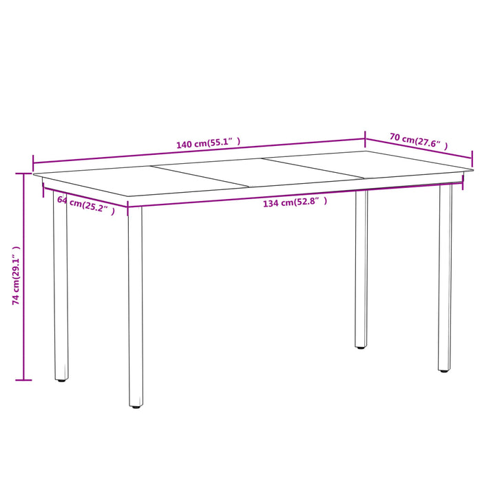Set mobilier de grădină, 7 piese, negru WALTI