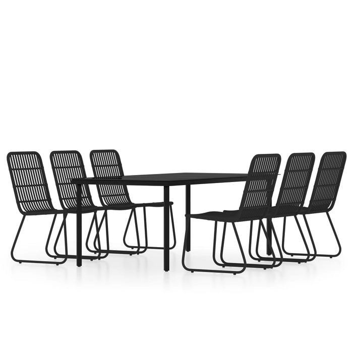 Set mobilier de grădină, 7 piese, negru WALTI