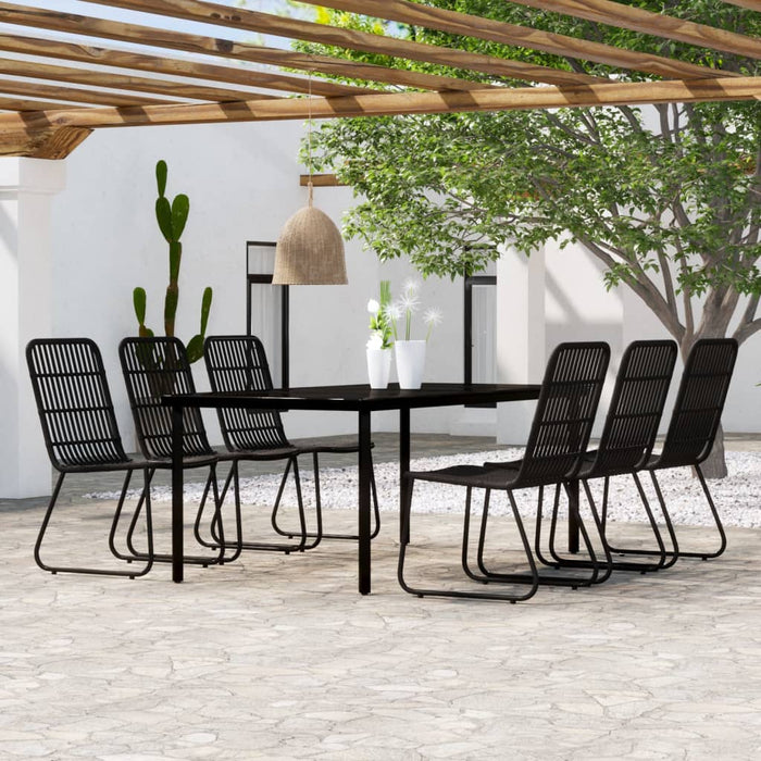 Set mobilier de grădină, 7 piese, negru WALTI