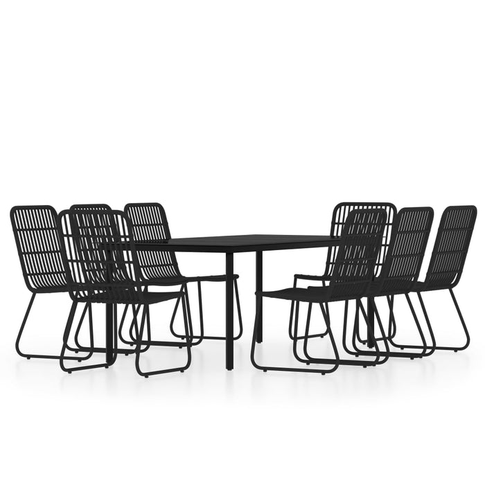 Set mobilier de grădină, 9 piese, negru - WALTI WALTI