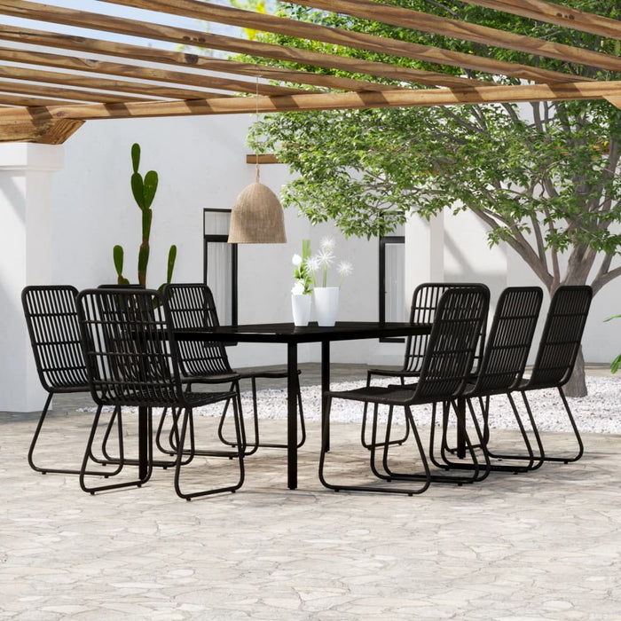 Set mobilier de grădină, 9 piese, negru - WALTI WALTI