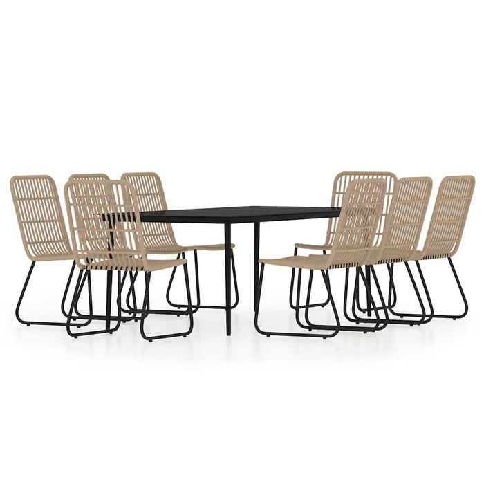 Set mobilier de grădină, 9 piese, stejar WALTI