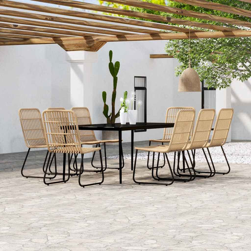 Set mobilier de grădină, 9 piese, stejar - WALTI WALTI