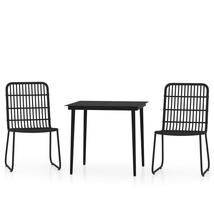 Set de mobilier pentru grădină, 3 piese, negru - WALTI WALTI