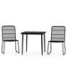 Set de mobilier pentru grădină, 3 piese, negru - WALTI WALTI