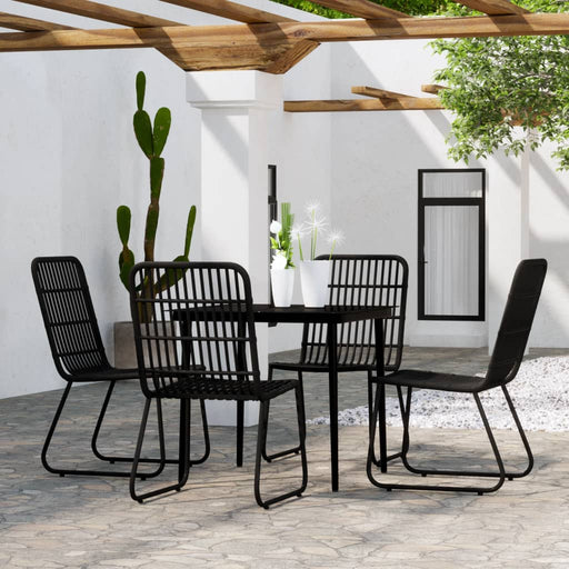 Set de servit masa pentru grădină, 5 piese, negru - WALTI WALTI