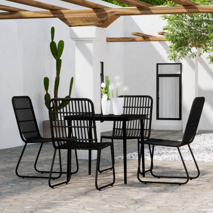 Set de servit masa pentru grădină, 5 piese, negru WALTI