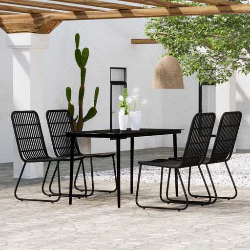 Set de servit masa pentru grădină, 5 piese, negru - WALTI WALTI