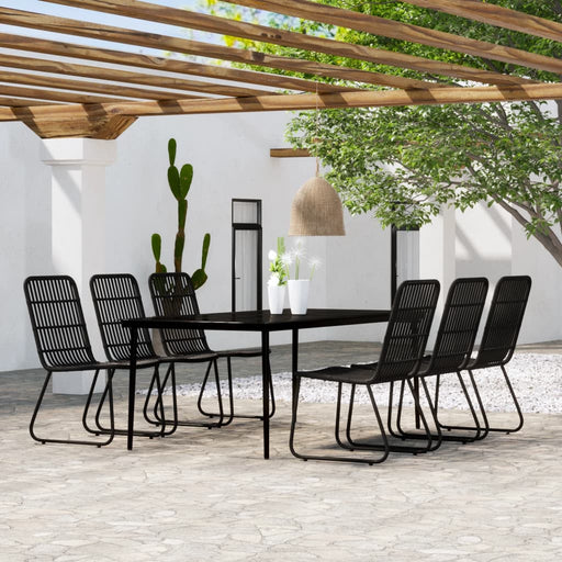 Set de mobilier pentru grădină, 7 piese, negru - WALTI WALTI