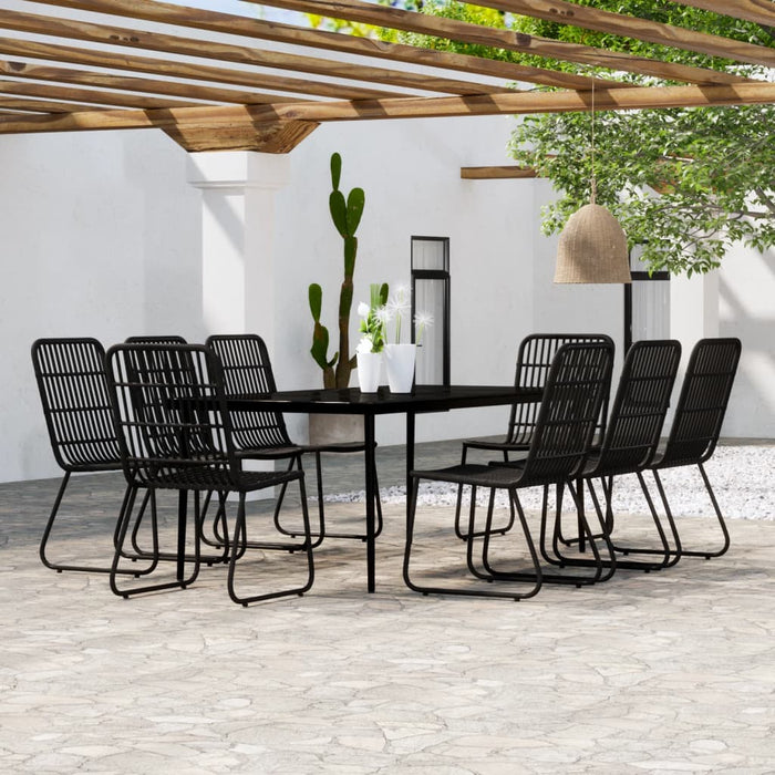 Set de mobilier pentru grădină, 9 piese, negru - WALTI WALTI