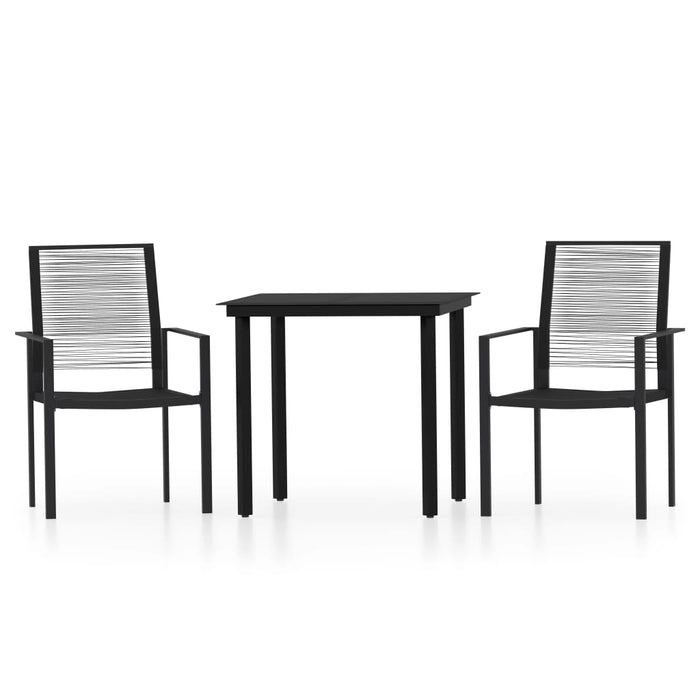 Set mobilier de grădină, 3 piese, negru - WALTI WALTI
