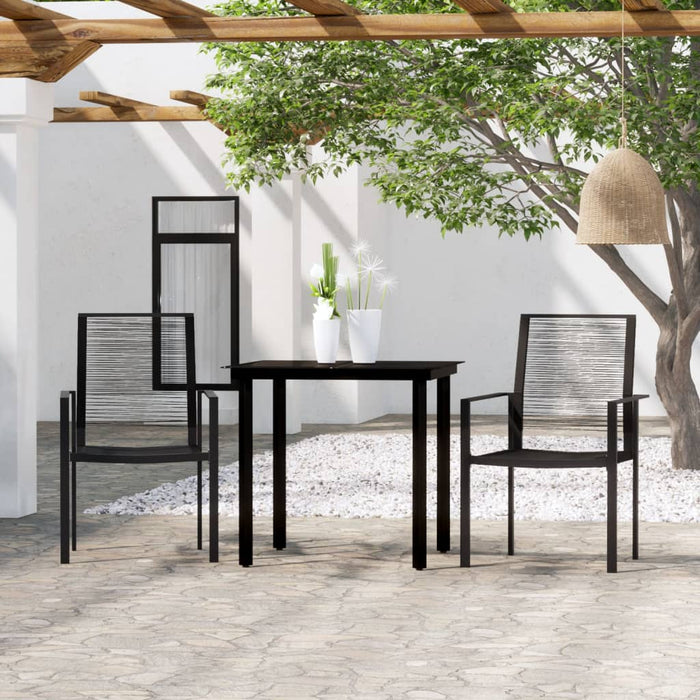 Set mobilier de grădină, 3 piese, negru - WALTI WALTI