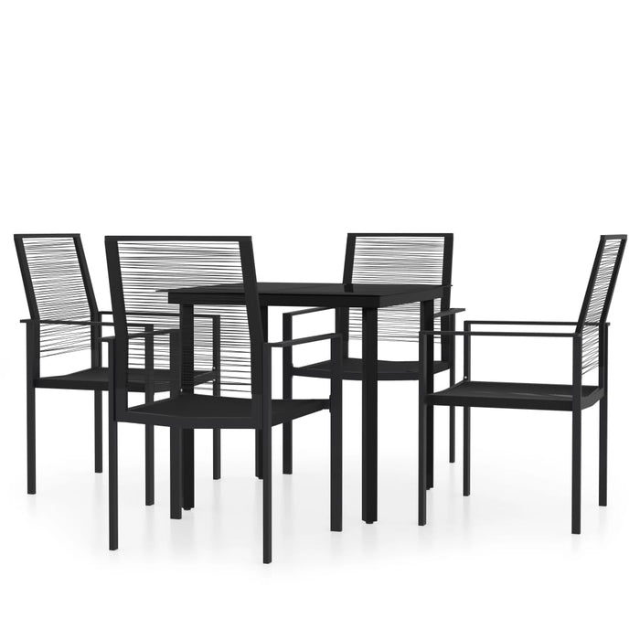 Set de mobilier pentru grădină, 5 piese, negru WALTI