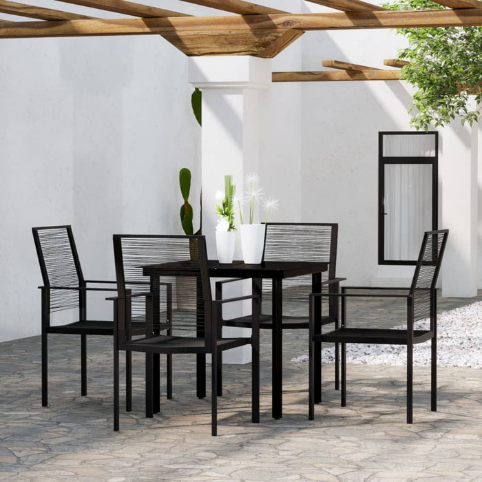 Set de mobilier pentru grădină, 5 piese, negru WALTI