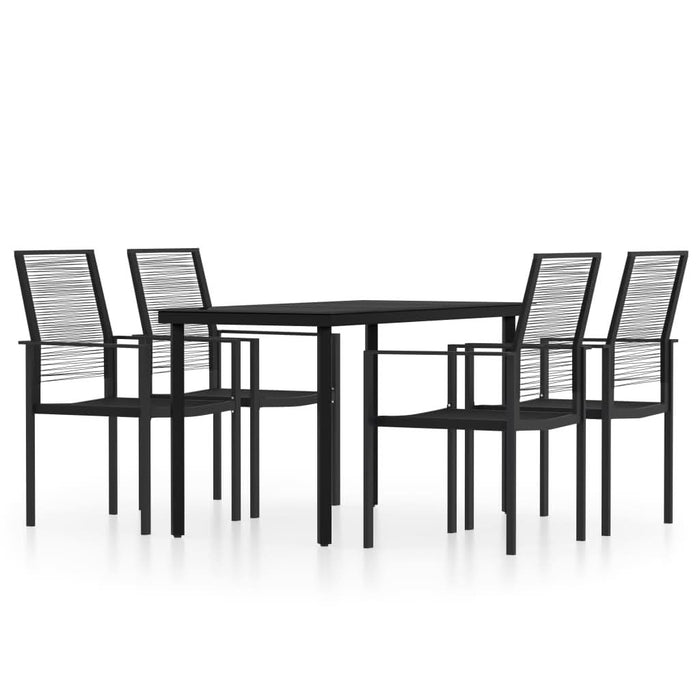 Set de servit masa pentru grădină, 5 piese, negru - WALTI WALTI