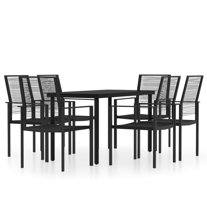 Set de servit masa pentru grădină, 7 piese, negru - WALTI WALTI