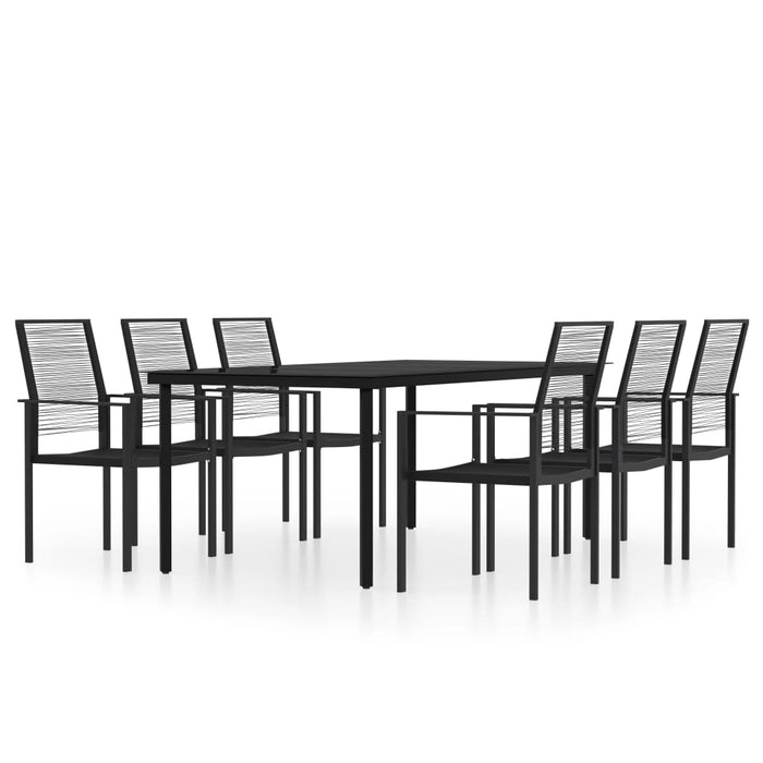 Set de mobilier pentru grădină, 7 piese, negru WALTI