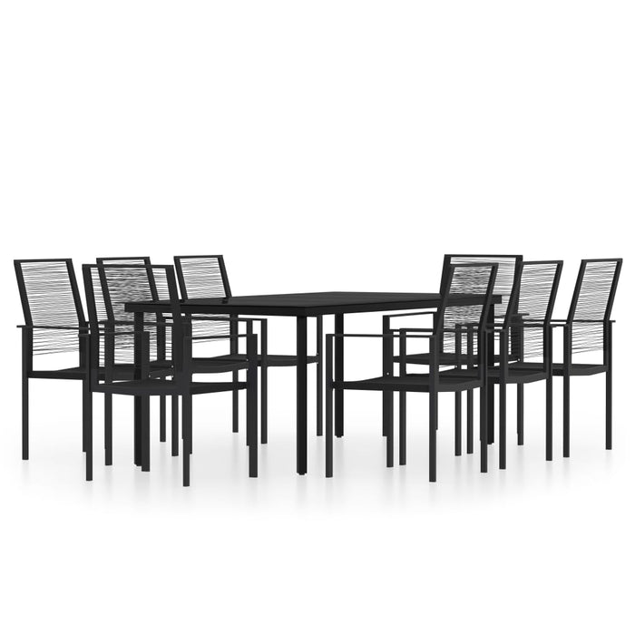 Set mobilier de grădină, 9 piese, negru WALTI