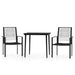 Set mobilier de grădină, 3 piese, negru - WALTI WALTI