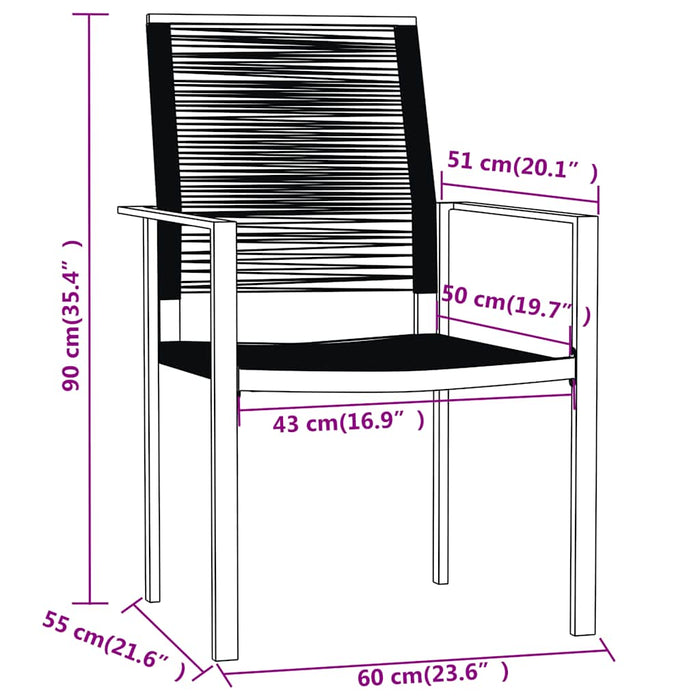 Set mobilier de grădină, 3 piese, negru - WALTI WALTI