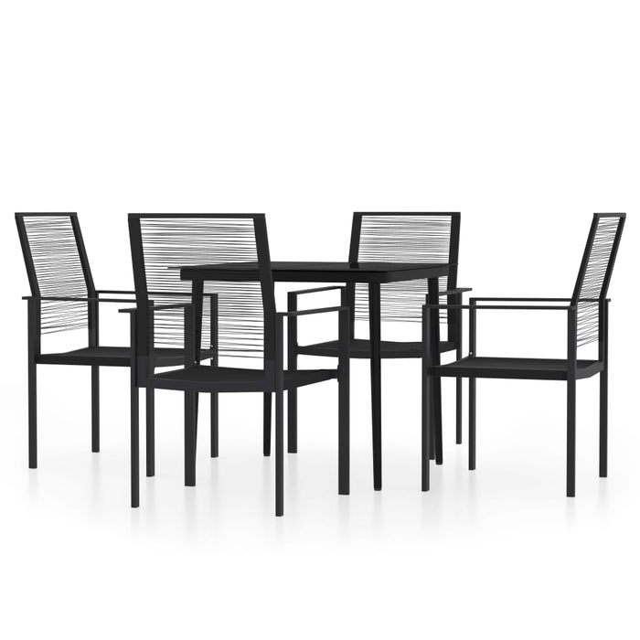 Set de servit masa pentru grădină, 5 piese, negru - WALTI WALTI