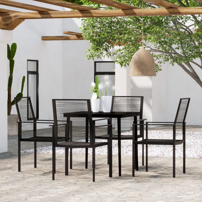 Set de servit masa pentru grădină, 5 piese, negru - WALTI WALTI