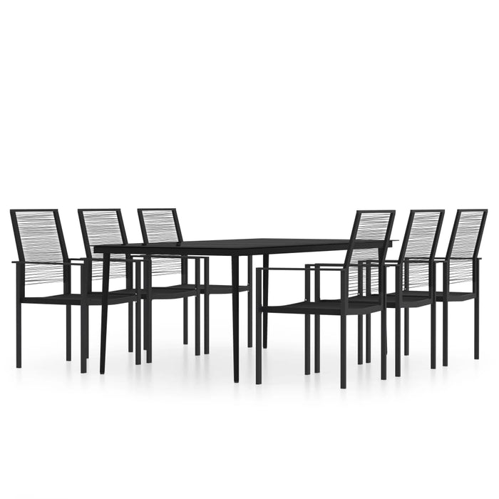 Set de mobilier pentru grădină, 7 piese, negru WALTI