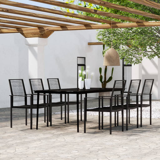 Set de mobilier pentru grădină, 7 piese, negru - WALTI WALTI