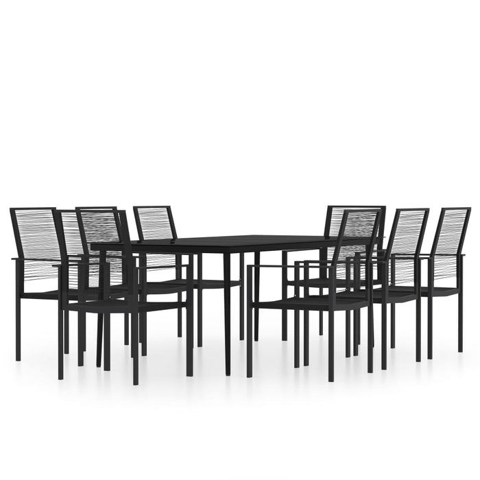 Set mobilier de grădină, 9 piese, negru - WALTI WALTI