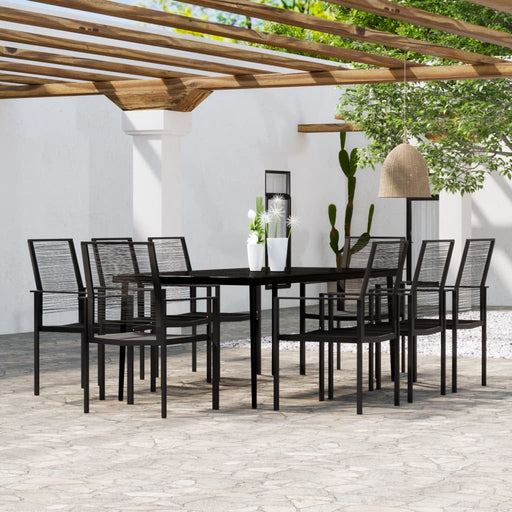 Set mobilier de grădină, 9 piese, negru - WALTI WALTI