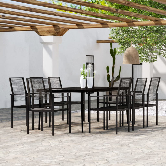 Set mobilier de grădină, 9 piese, negru - WALTI WALTI